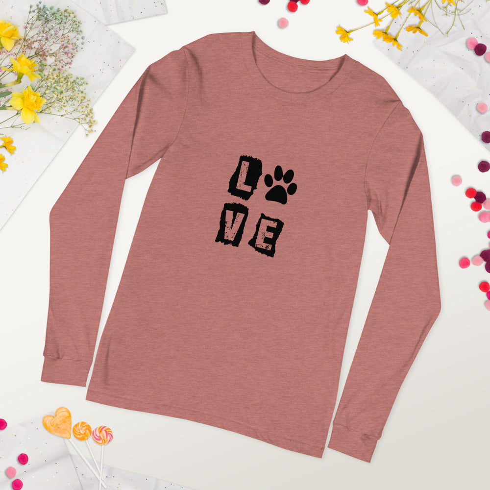 Haut à manches longues Unisexe - LOVE animaux