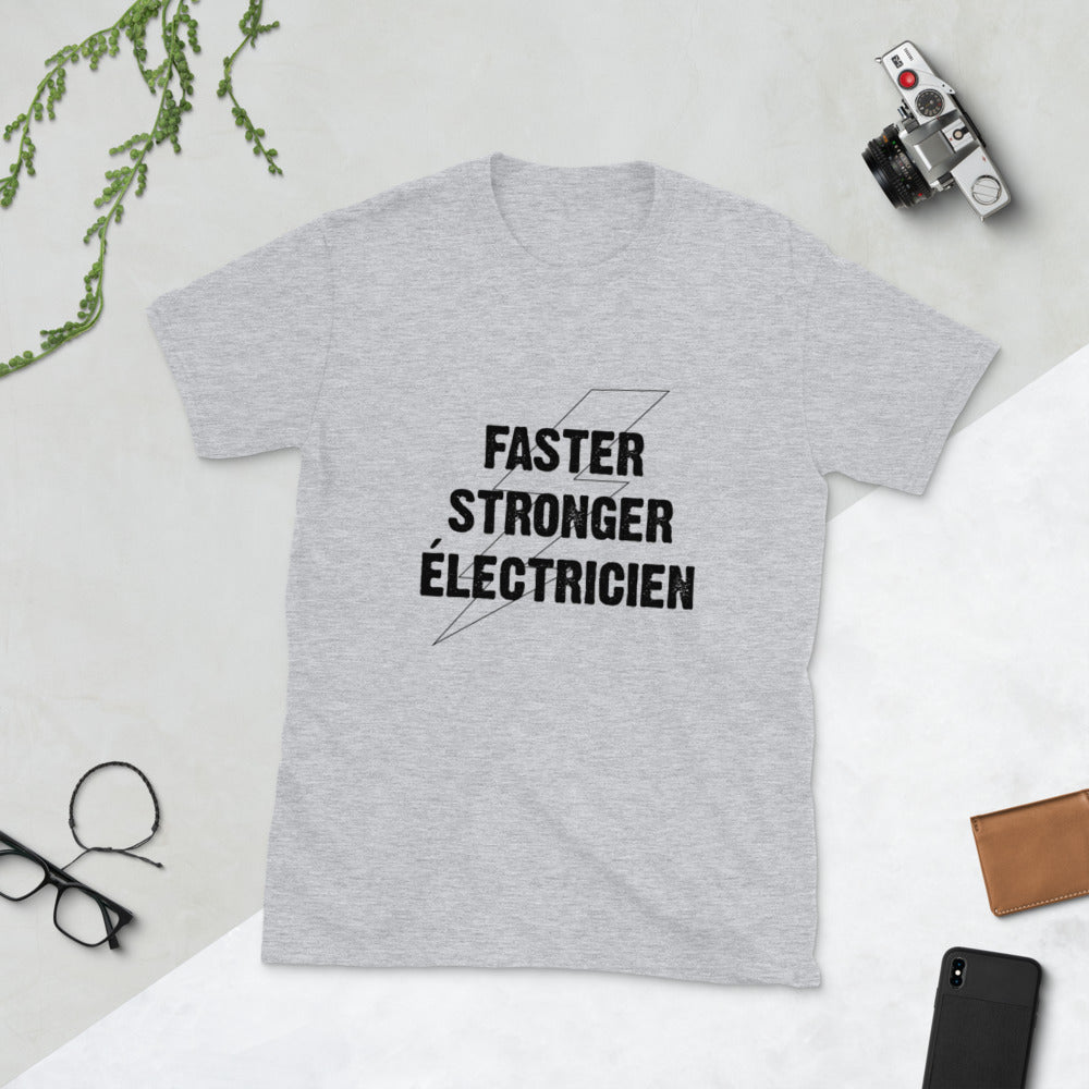 T-Shirt Homme - Faster Stronger Electricien