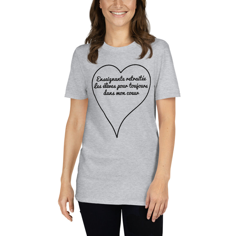 T-Shirt Femme - Enseignante Retraite Coeur