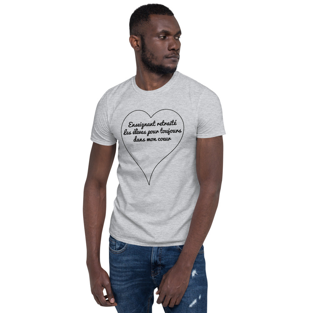 T-Shirt Homme - Enseignant Retraite Coeur