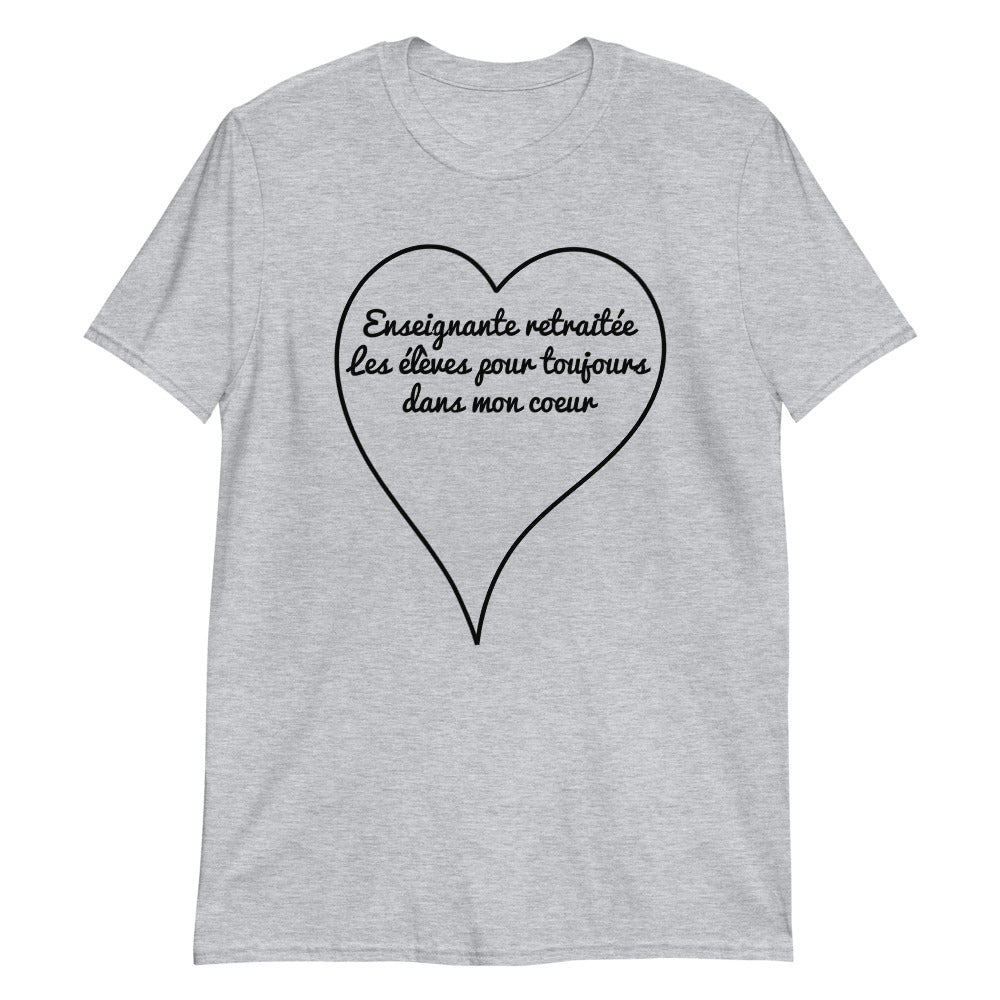 T-Shirt Femme - Enseignante Retraite Coeur