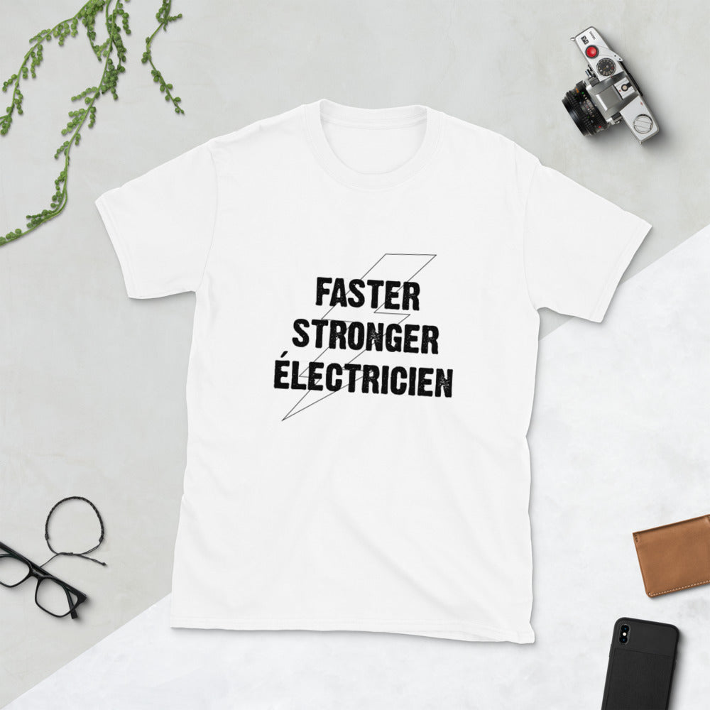 T-Shirt Homme - Faster Stronger Electricien