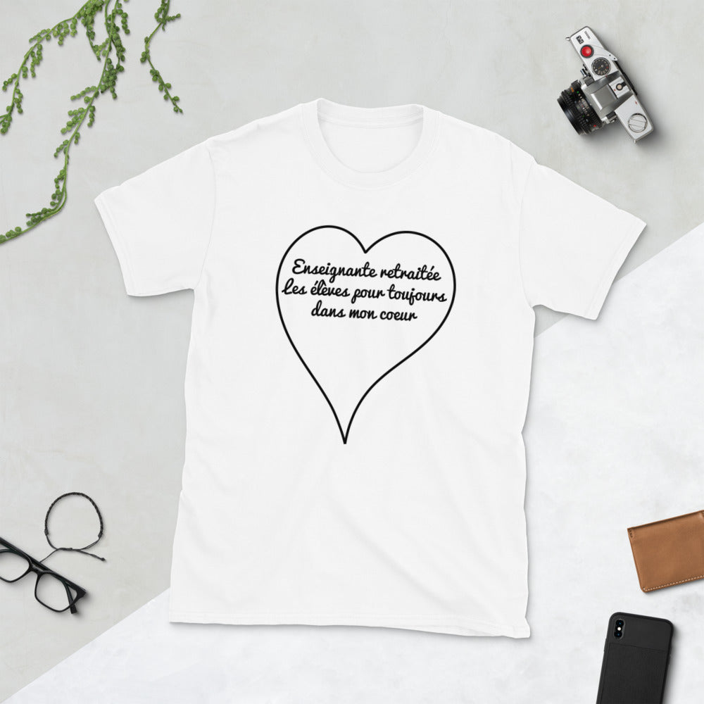 T-Shirt Femme - Enseignante Retraite Coeur